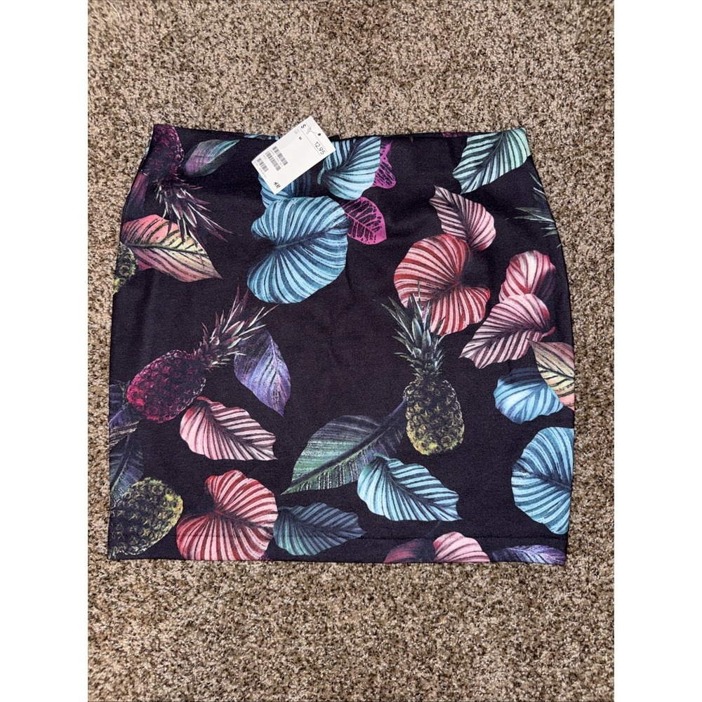 H&M Womens Floral Tropical Pineapple Skirt Womens Size US Medium